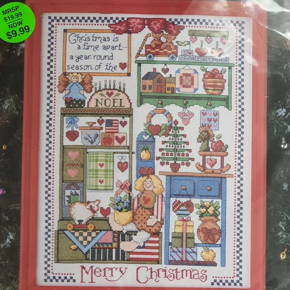 Design Works‎ Year Round Christmas Cross Stitch Kit Aida Floss Dolls Embroidery